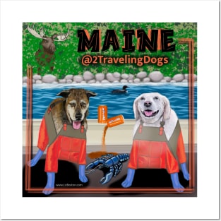 2 Traveling Dogs - Maine Posters and Art